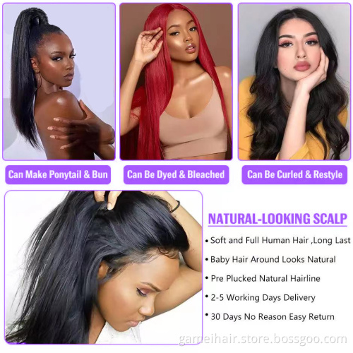 Full Hd Lace Frontal Closure Human Hair Wig Pre Plucked Raw Indian Virgin Human Hair Wholesale Lace Frontal Wig With Baby Hair